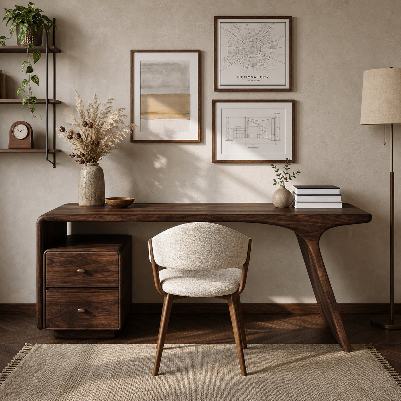 Modern Wooden Desk With Drawers For Workspace - product view 7