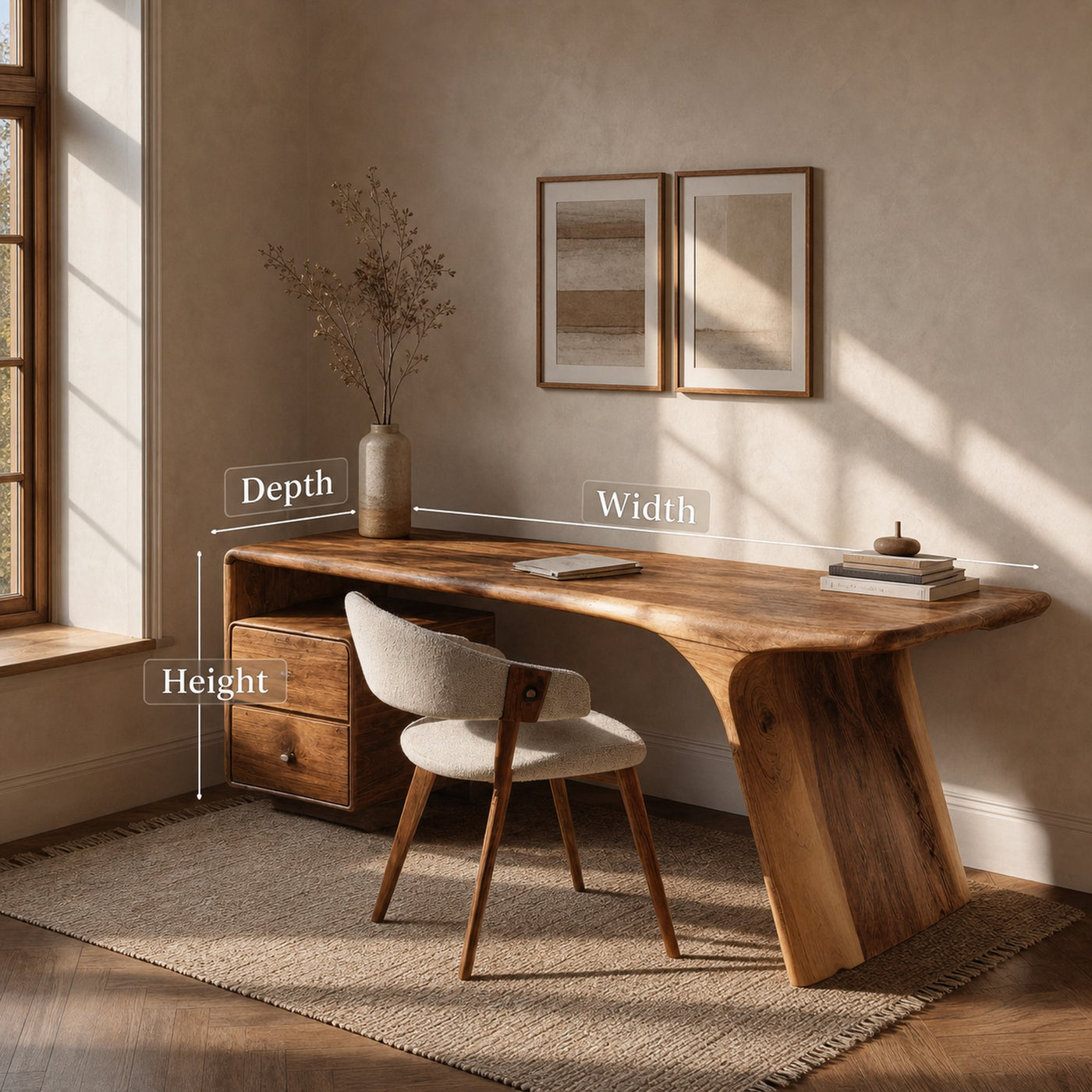 Modern Wooden Desk With Drawers For Workspace - product view 8