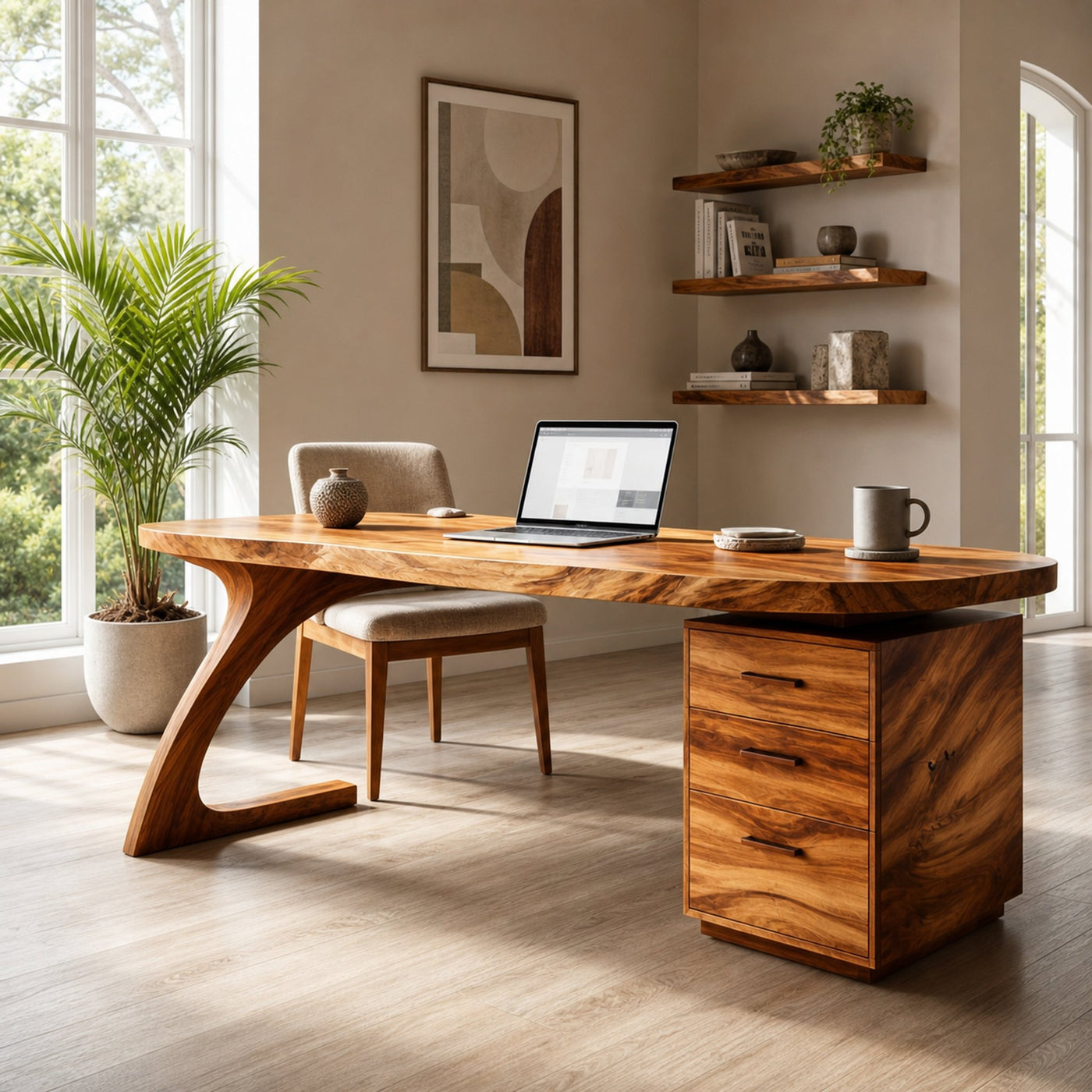 Modern Wooden Desk With Storage Drawers For Home Office - product view 6