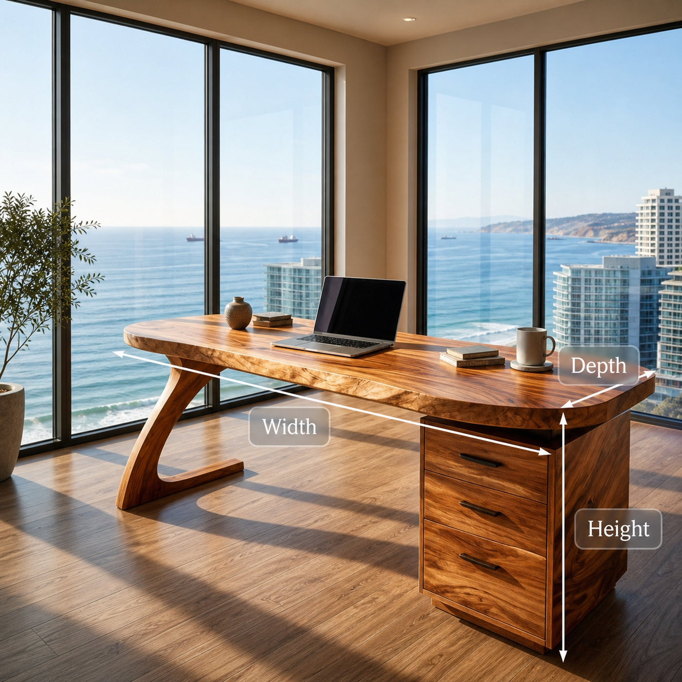 Modern Wooden Desk With Storage Drawers For Home Office - product view 8