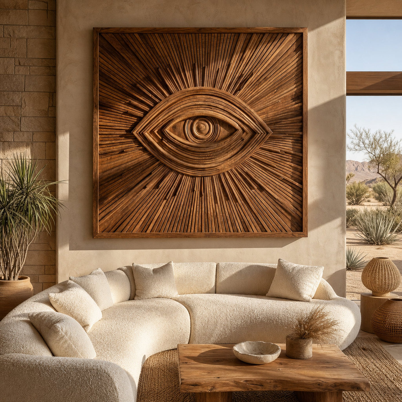 Modern Wooden Eye Wall Art For Living Room Decor - product view 6