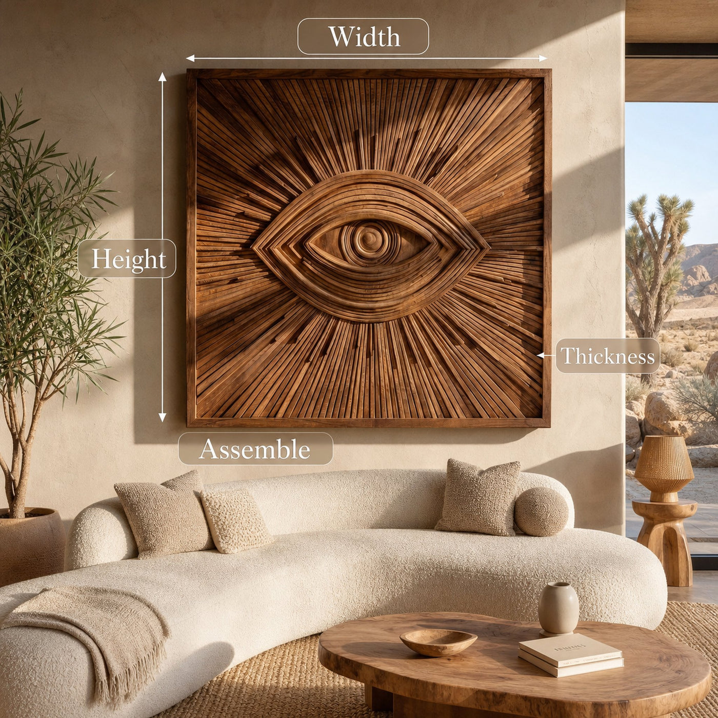 Modern Wooden Eye Wall Art For Living Room Decor - product view 8