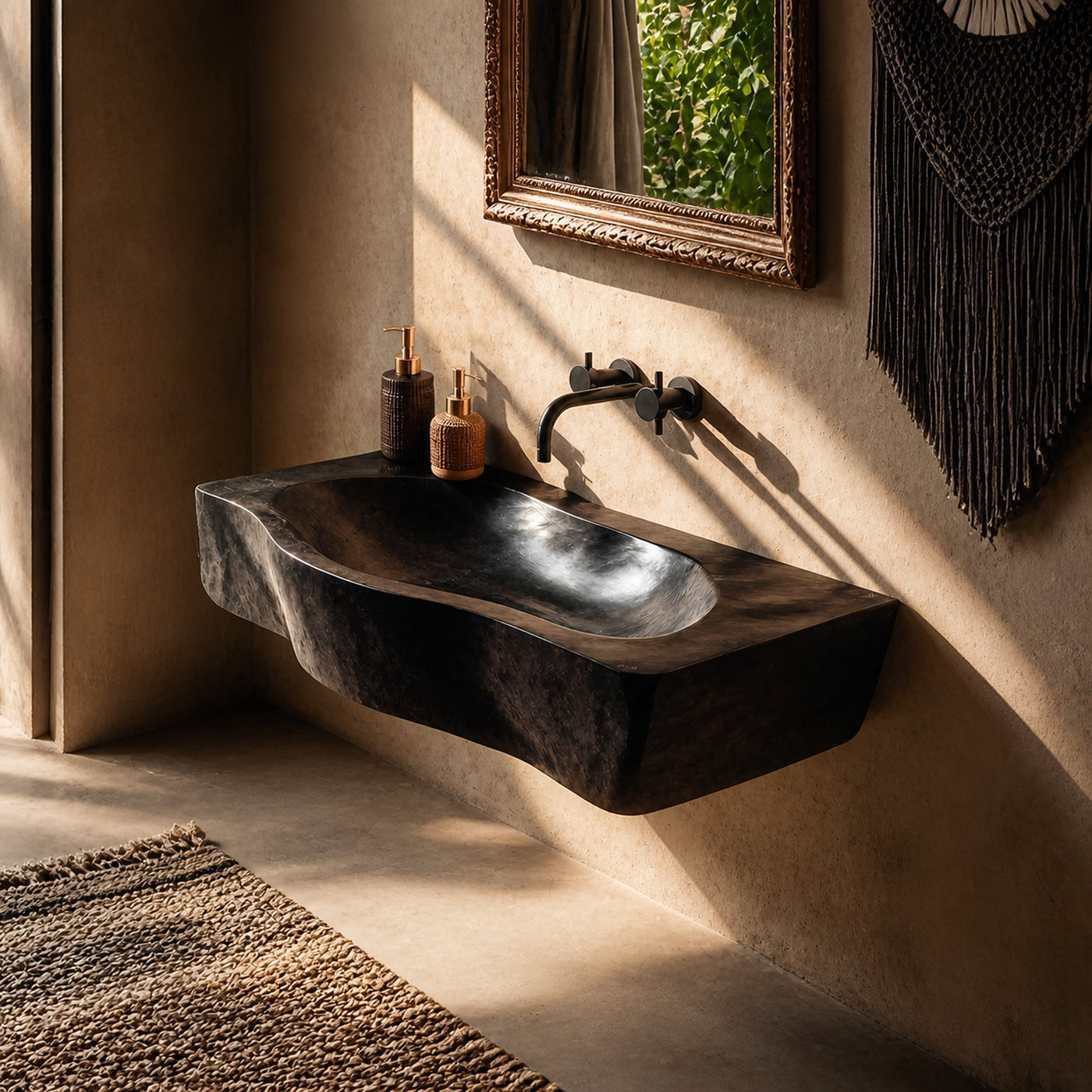 Modern Wooden Live Edge Wood Basin For Contemporary Vanity Decor