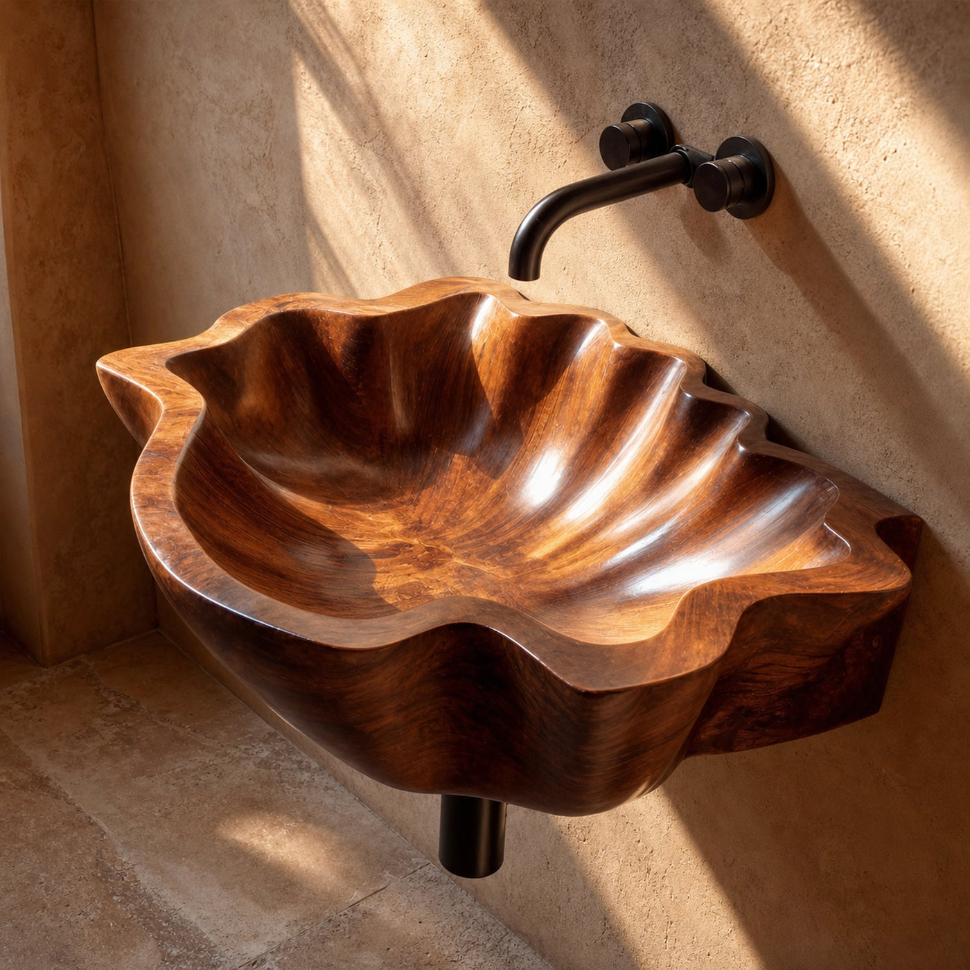 Modern Wooden Live Edge Wood Basin For High End Furniture Decor