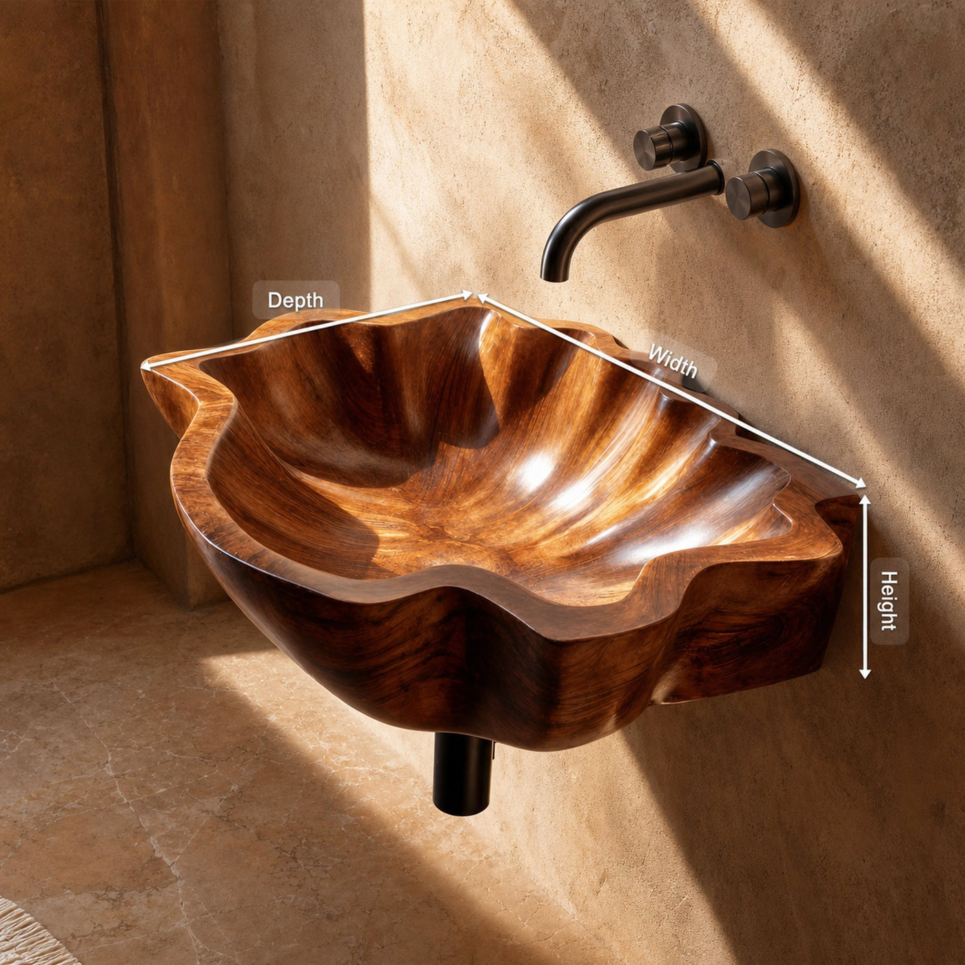 Modern Wooden Live Edge Wood Basin For High End Furniture Decor - product view 8
