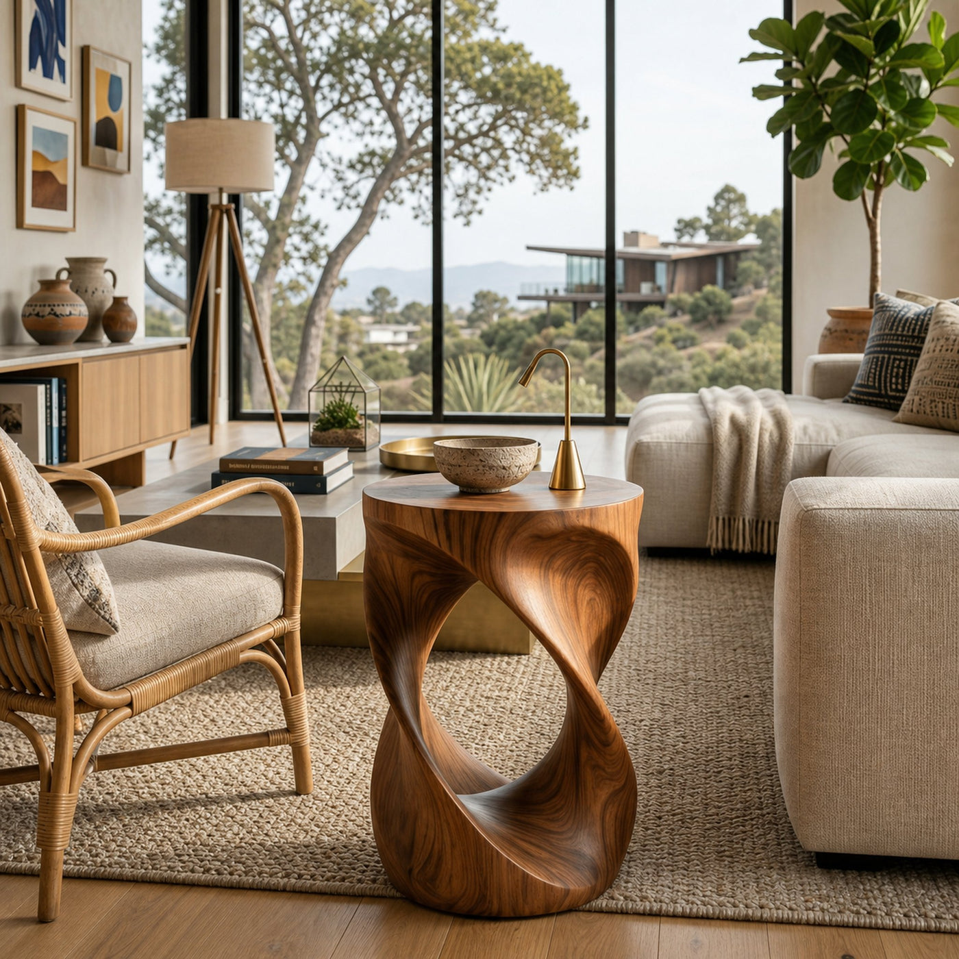 Modern Wooden Open Loop Side Table For Living Furniture - product view 6
