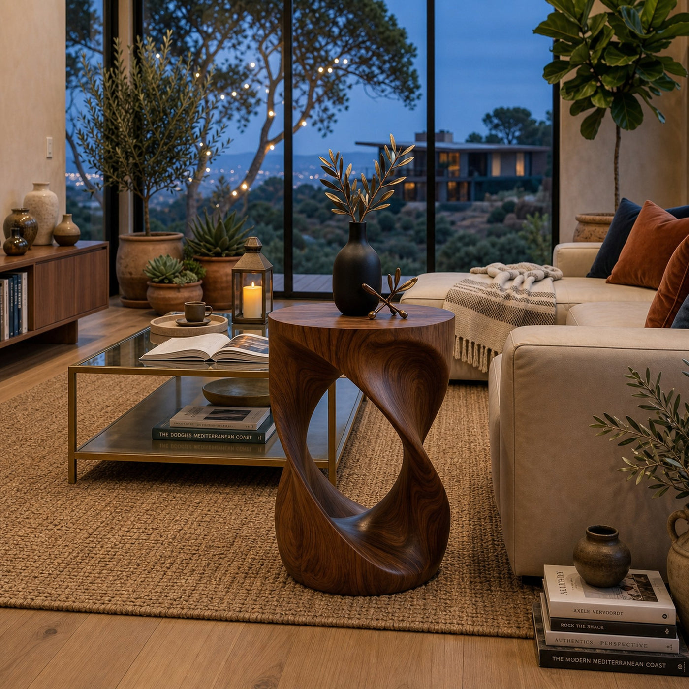 Modern Wooden Open Loop Side Table For Living Furniture - product view 7