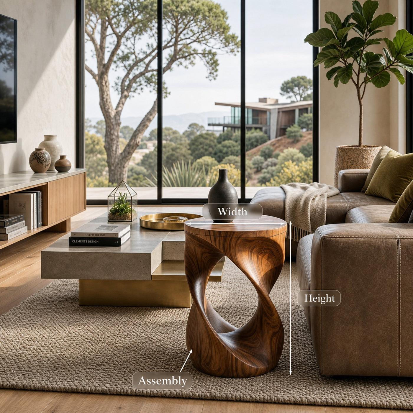 Modern Wooden Open Loop Side Table For Living Furniture - product view 8
