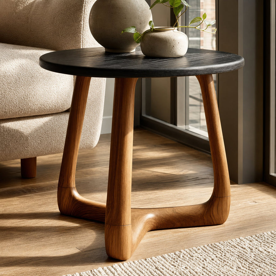 Modern Wooden Side Table For Scandinavian Living Space