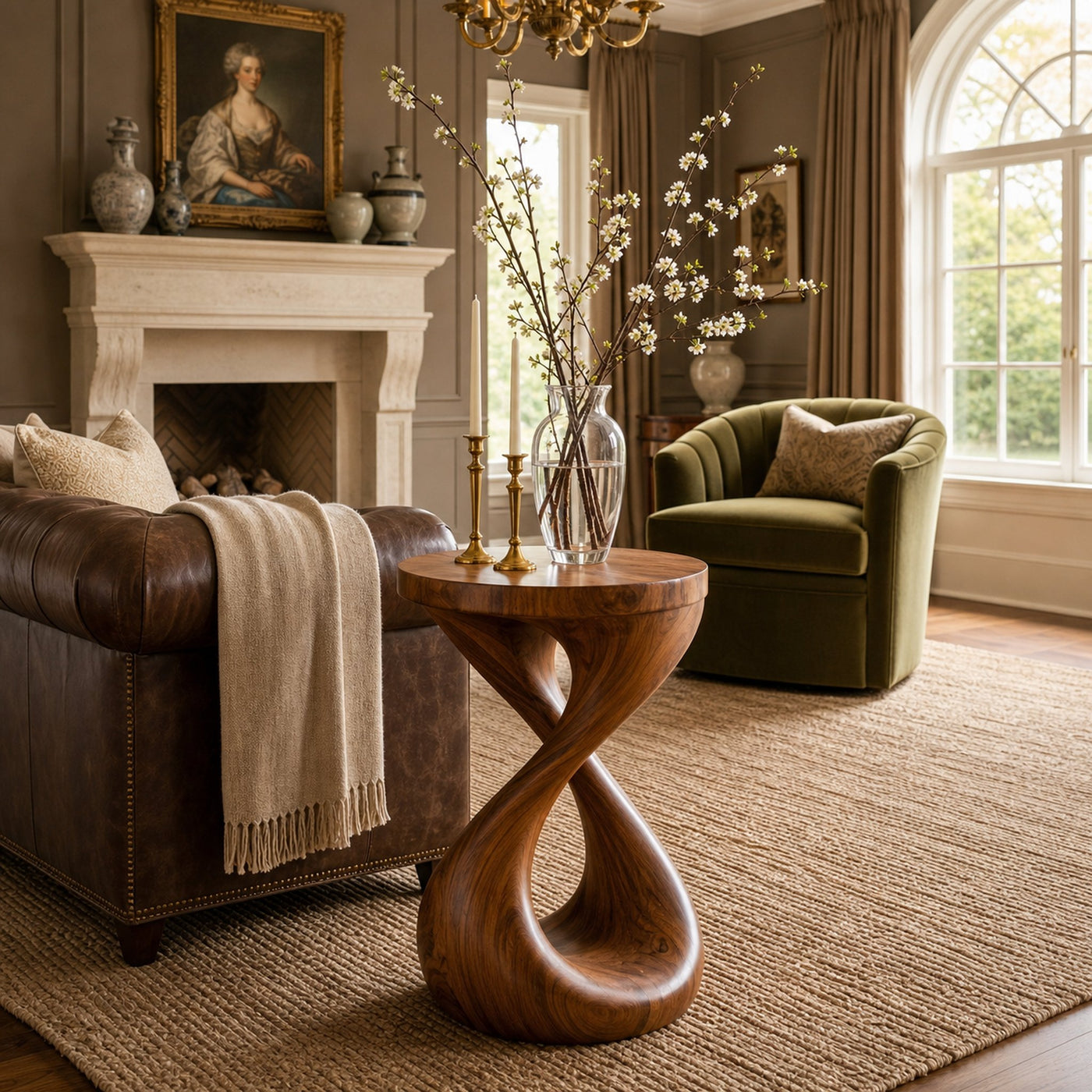 Modern Wooden Side Table With Infinity Base For Living Furniture - product view 6