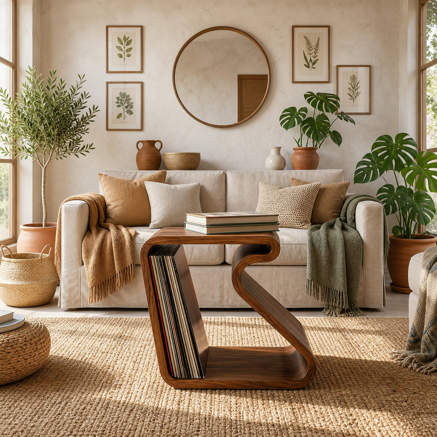 Modern Wooden Side Table With Open Storage For Living Spaces - product view 6