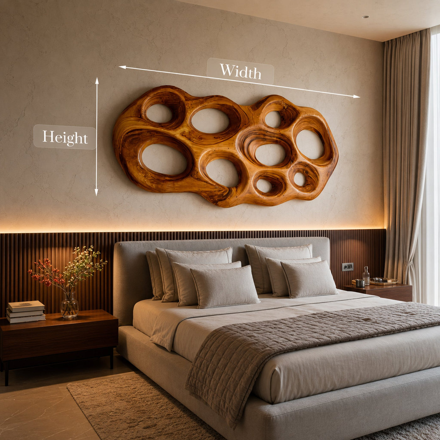 Modern Wooden Wall Art Hollow Form For Contemporary Space - product view 8
