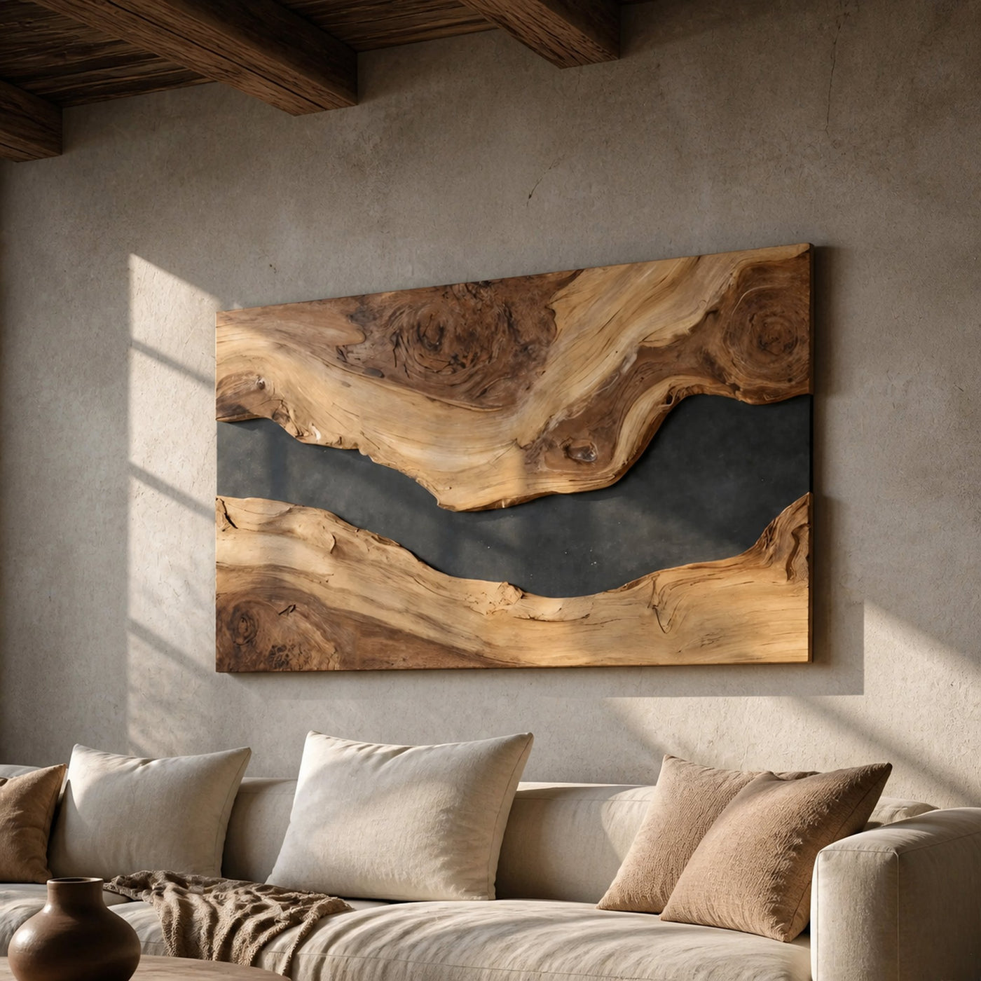 Modern Wooden Wall Art Sculpture For Bedroom Design