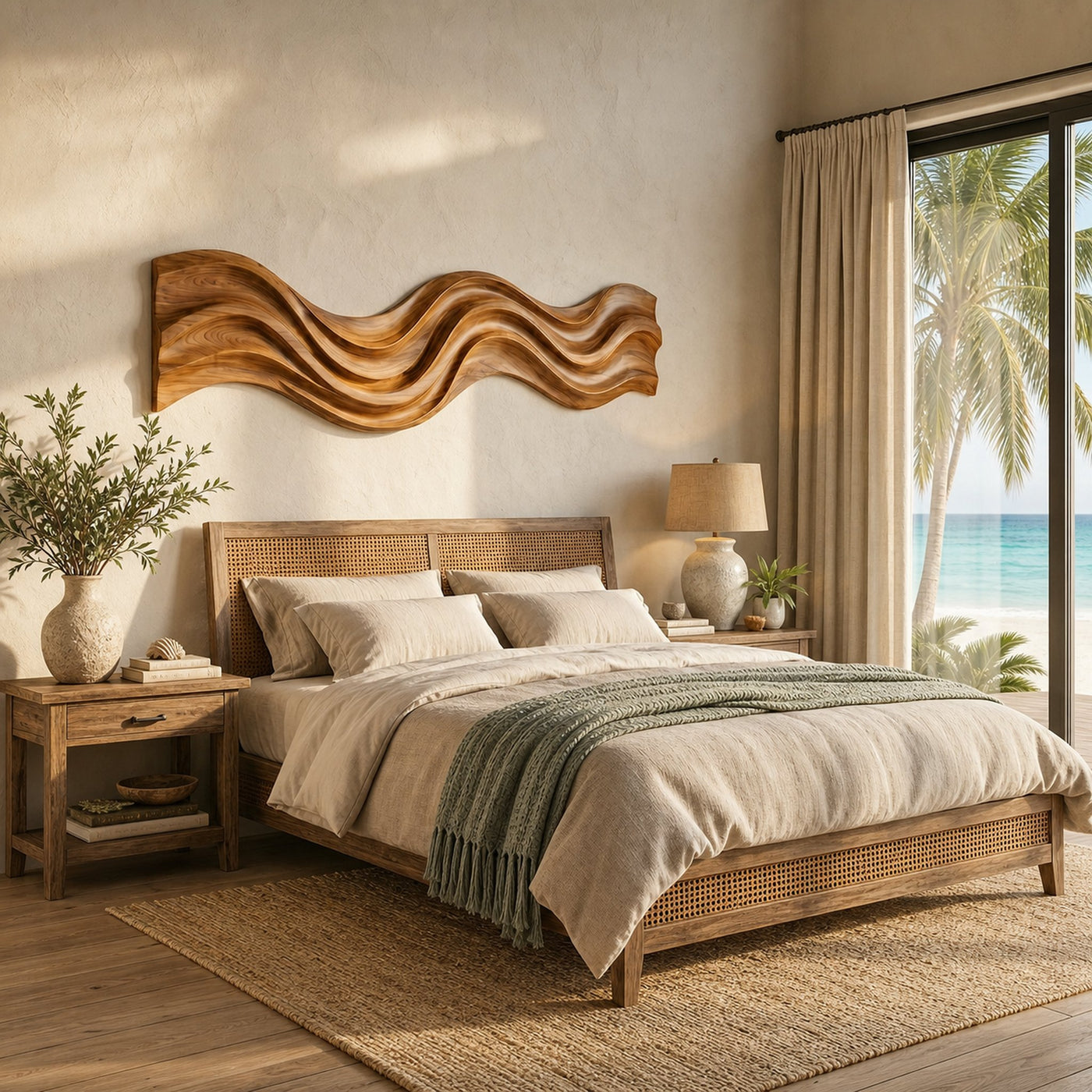 Modern Wooden Wall Art With Flowing Form For Living Space - product view 6