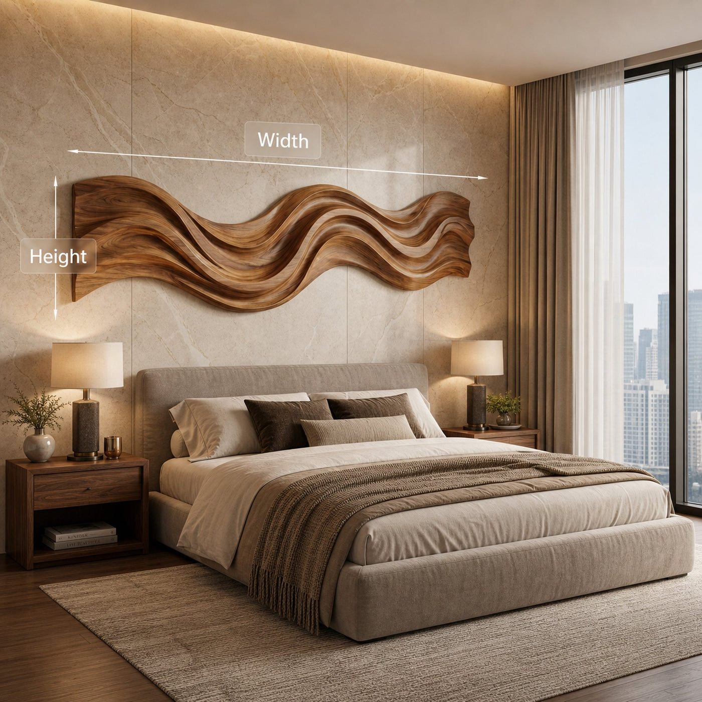 Modern Wooden Wall Art With Flowing Form For Living Space - product view 8
