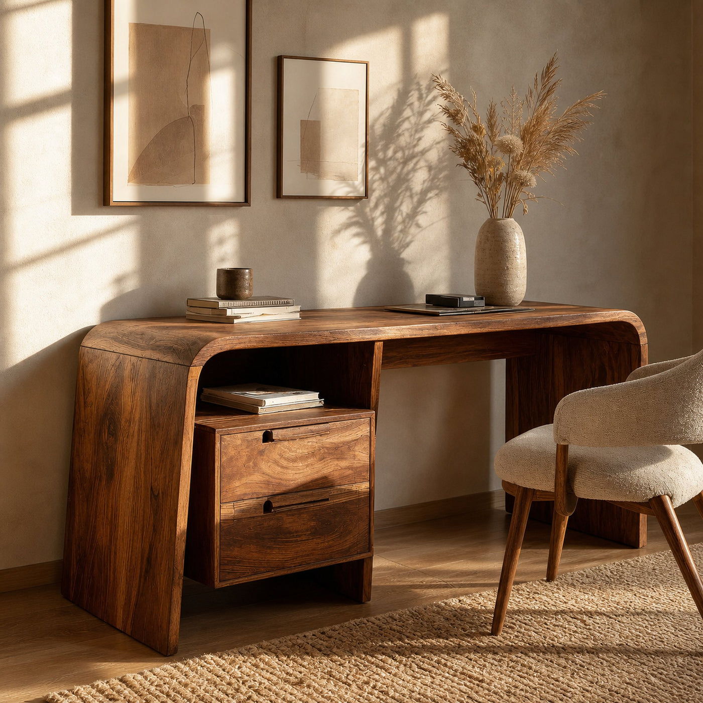 Modern Writing Desk With Drawers For Workspace - product view 6