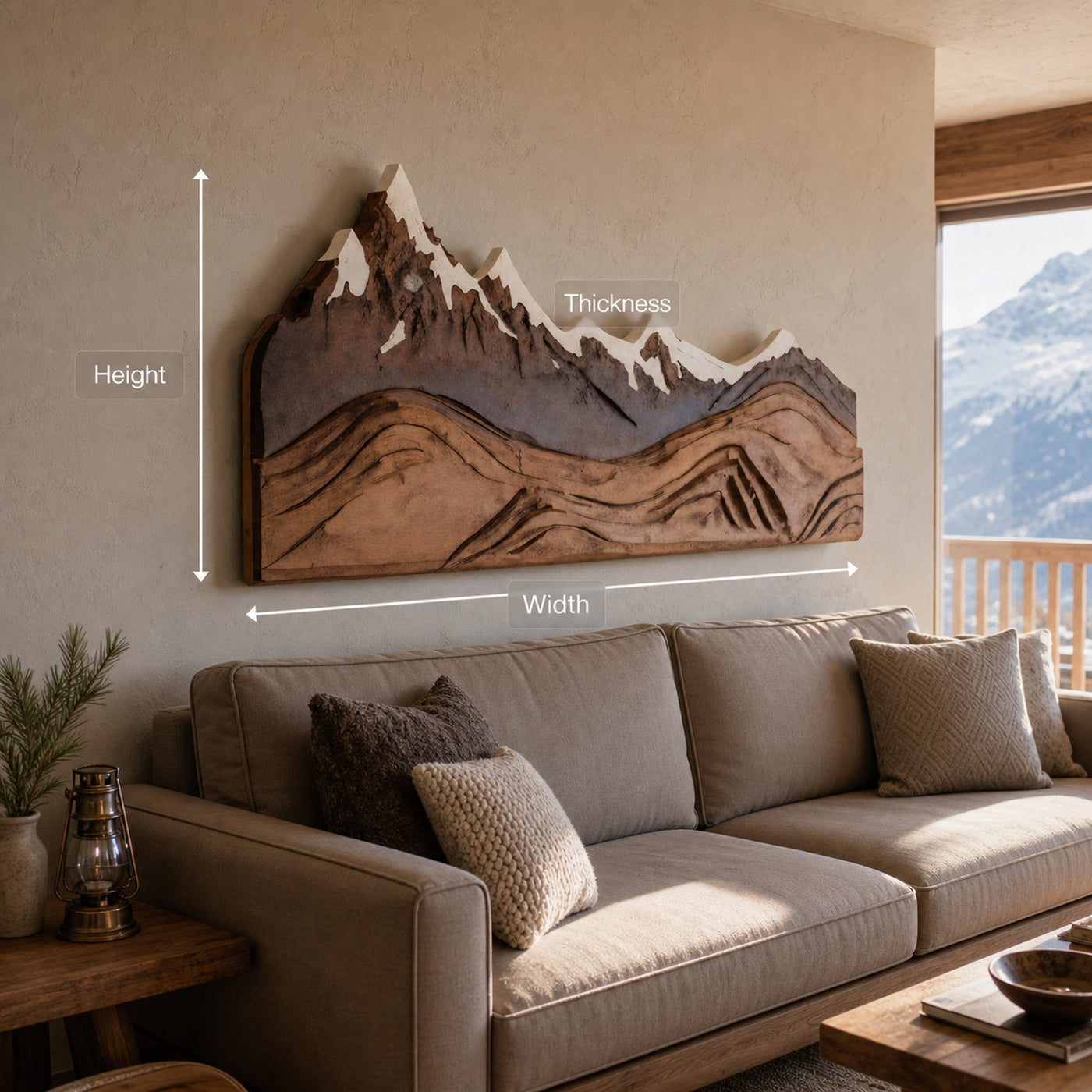 Mountain Wall Art Carving For Living Room And Nature Inspired Home - product view 8