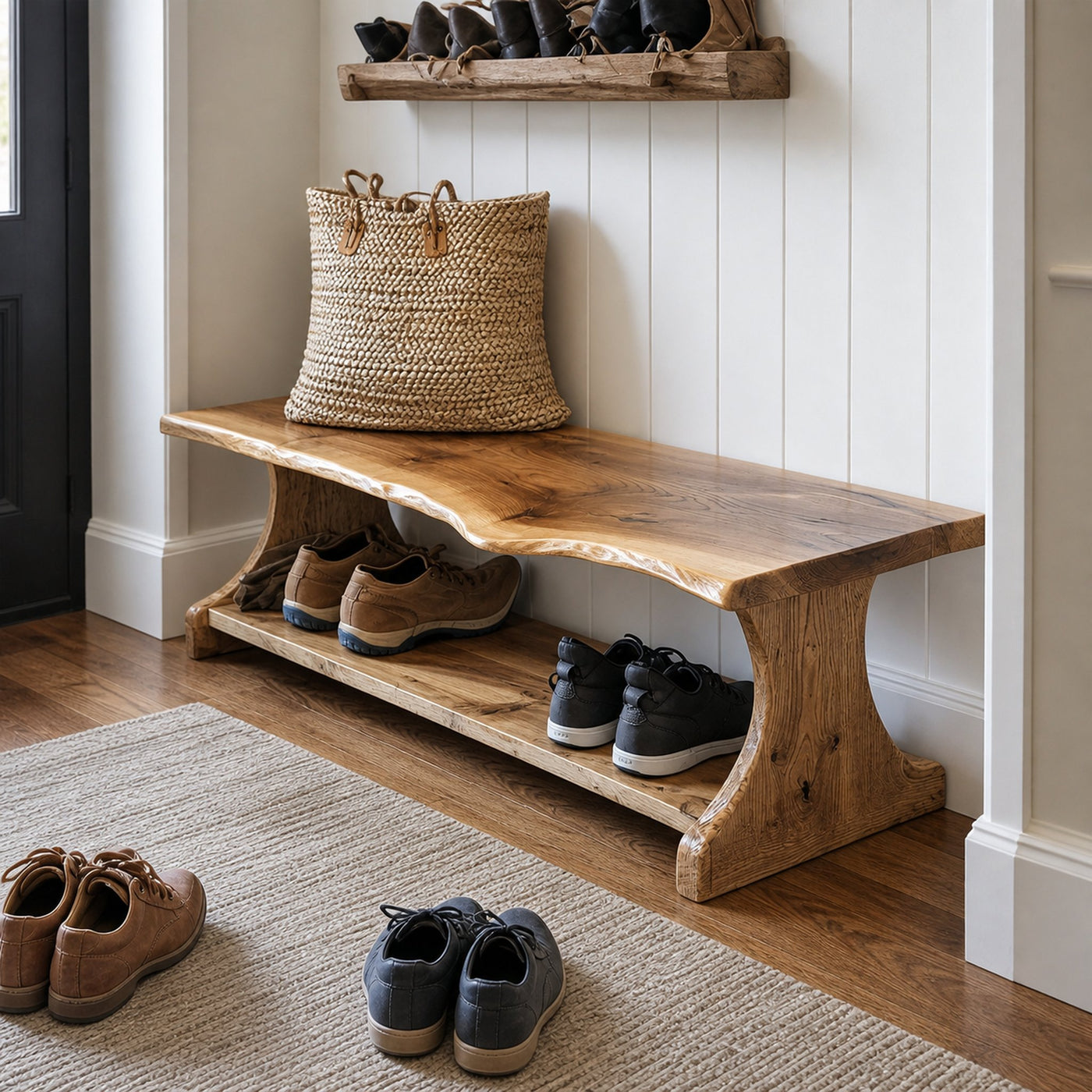 Narrow Shoe Bench Rack Home Decor