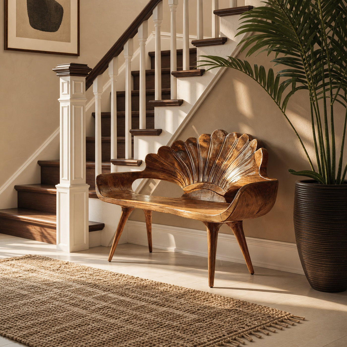 Natural Live Edge Wood Bench For Entryway Seating Area - product view 6