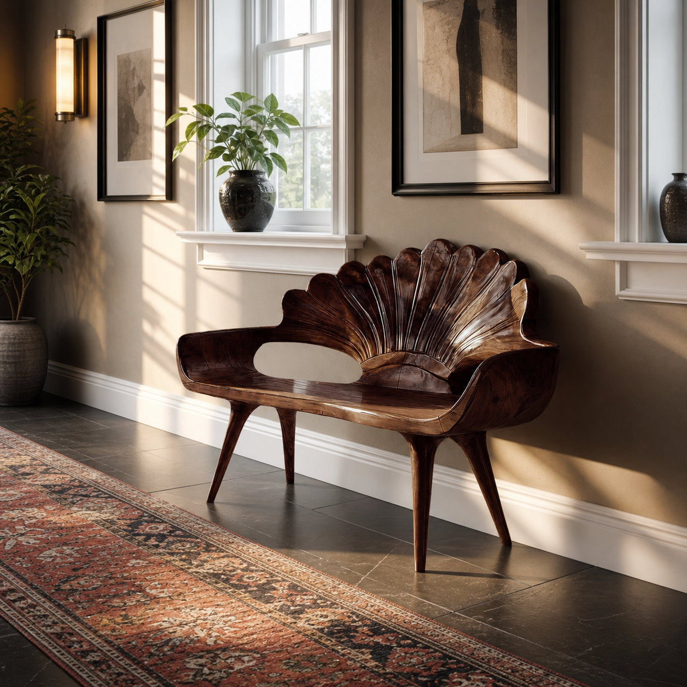 Natural Live Edge Wood Bench For Entryway Seating Area - product view 7