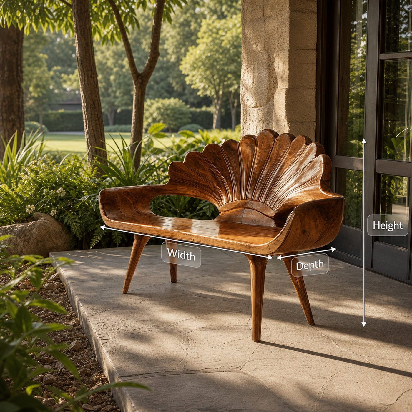 Natural Live Edge Wood Bench For Entryway Seating Area - product view 8