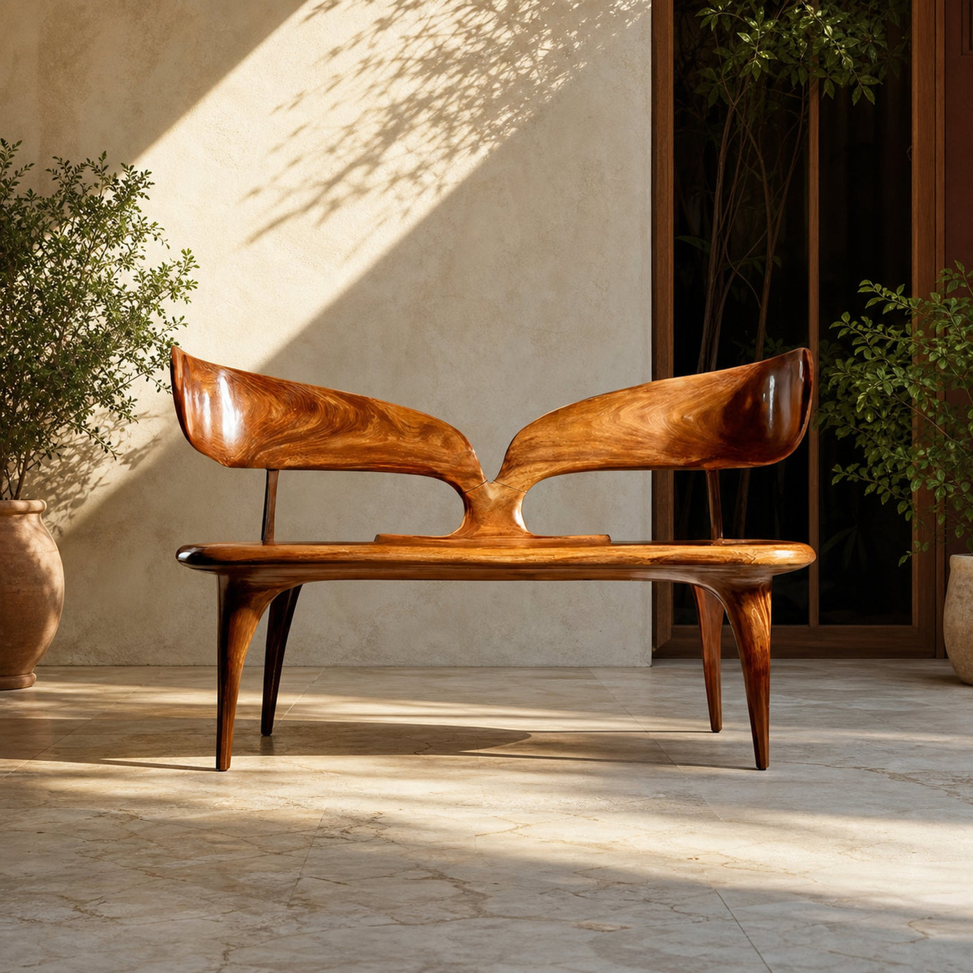 Natural Live Edge Wood Bench For Entryway Seating Area