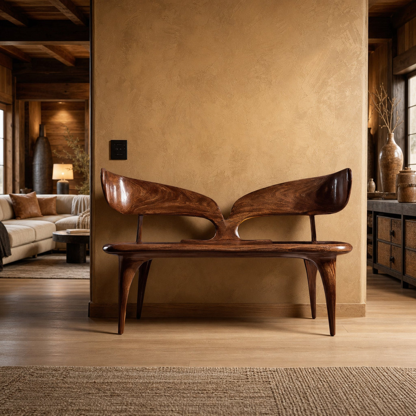 Natural Live Edge Wood Bench For Entryway Seating Area - product view 7
