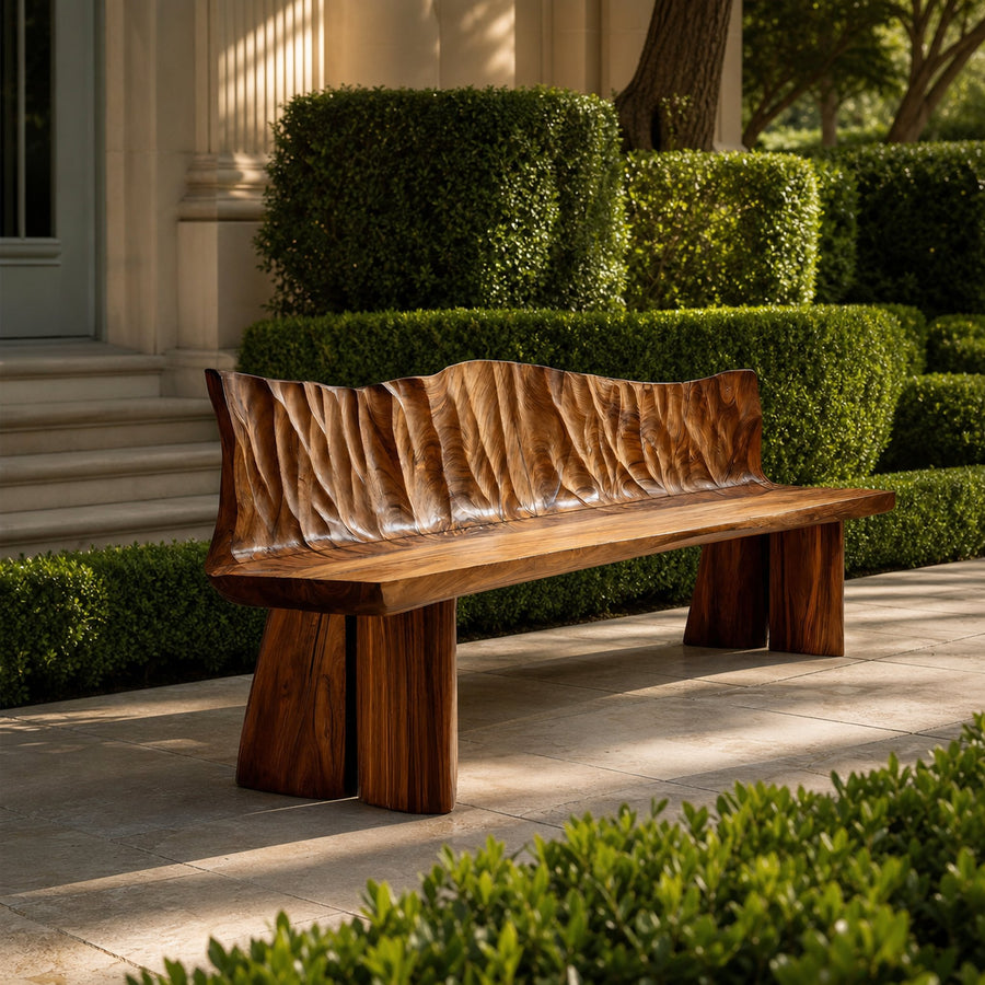 Natural Solid Wood Bench For Entryway And Living Space