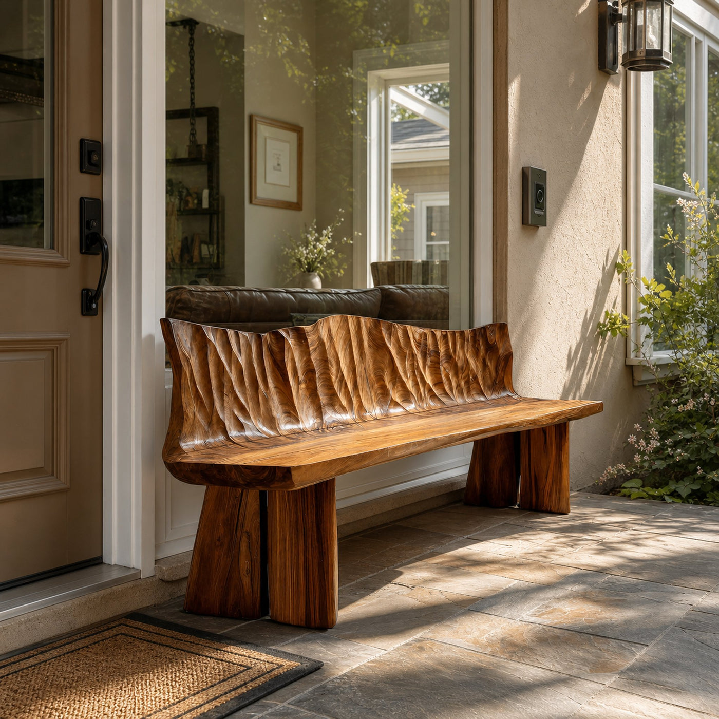 Natural Solid Wood Bench For Entryway And Living Space - product view 6