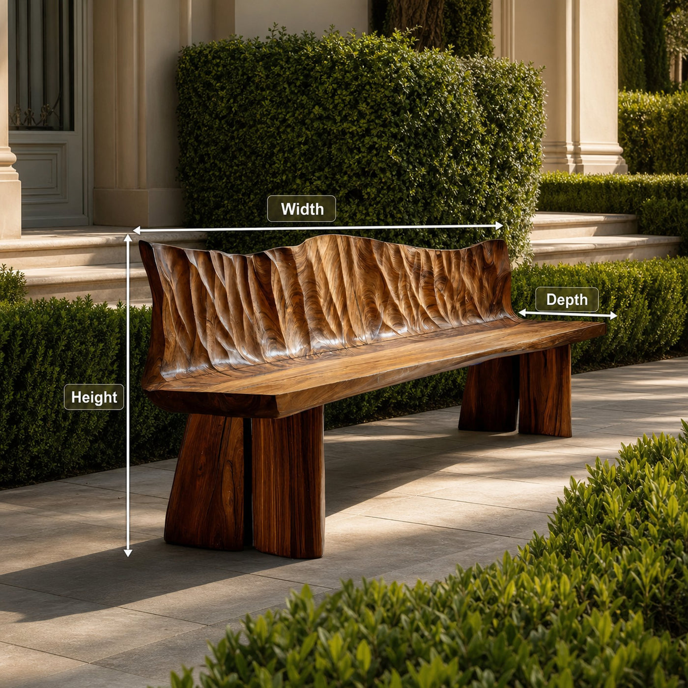 Natural Solid Wood Bench For Entryway And Living Space - product view 8