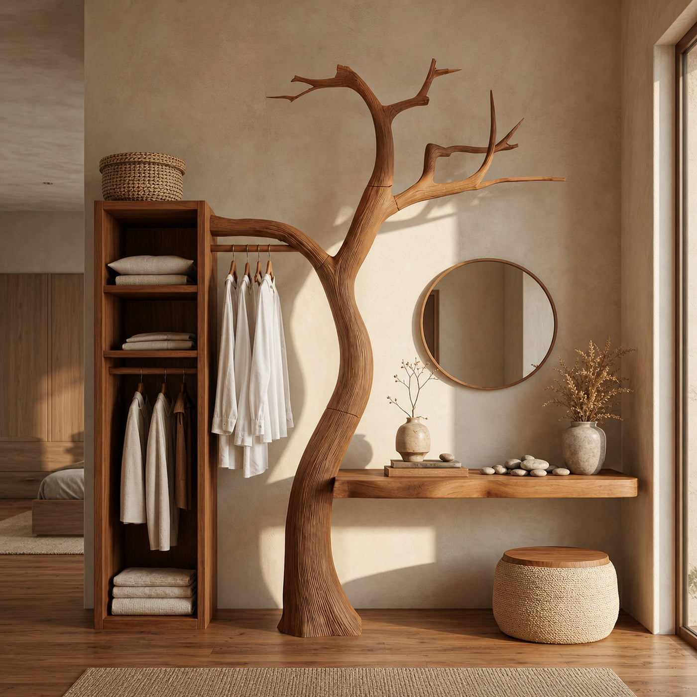 Natural Wardrobe Tree Coat Rack Bedroom And Walk In Closet - product view 6