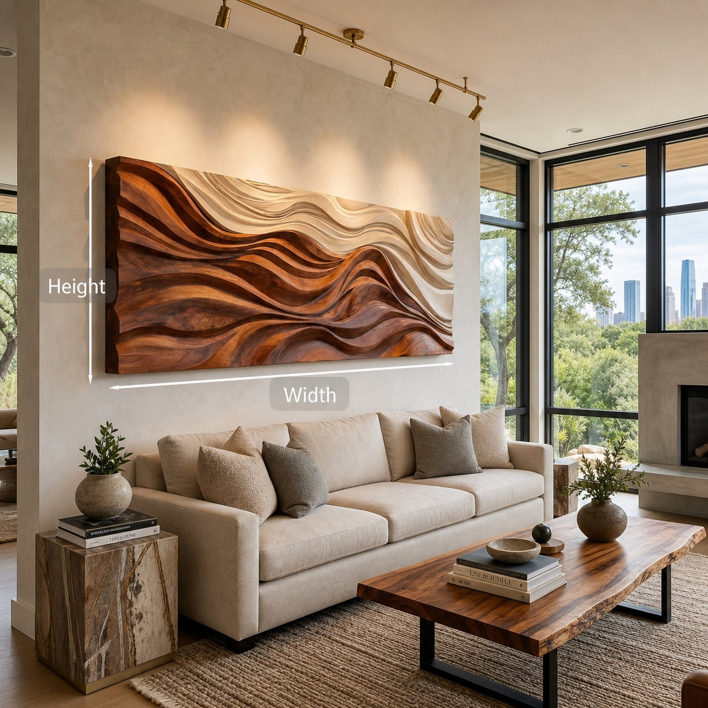Natural Wood Carved Wall Art For Modern Home Decor - product view 7