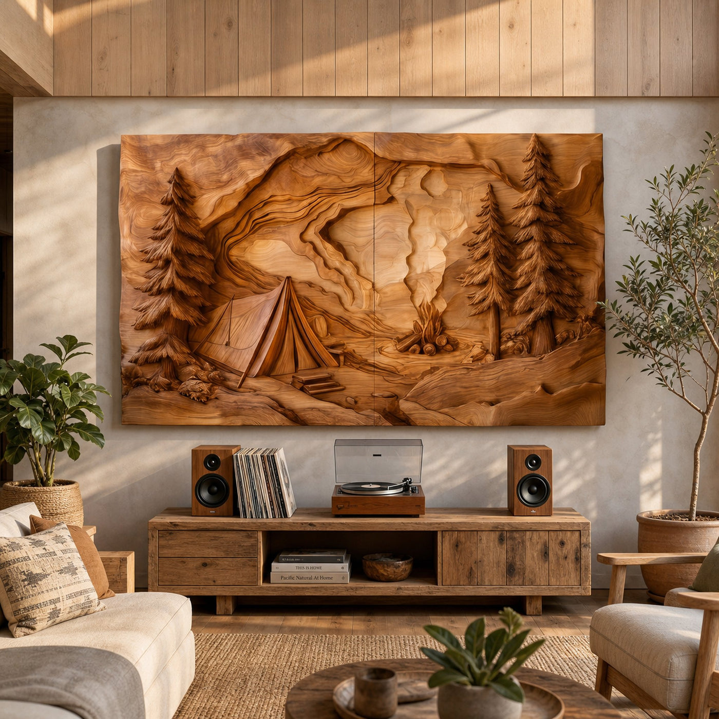 Nature Inspired Forest Wood Wall Art For Rustic Cabin Interior Decor