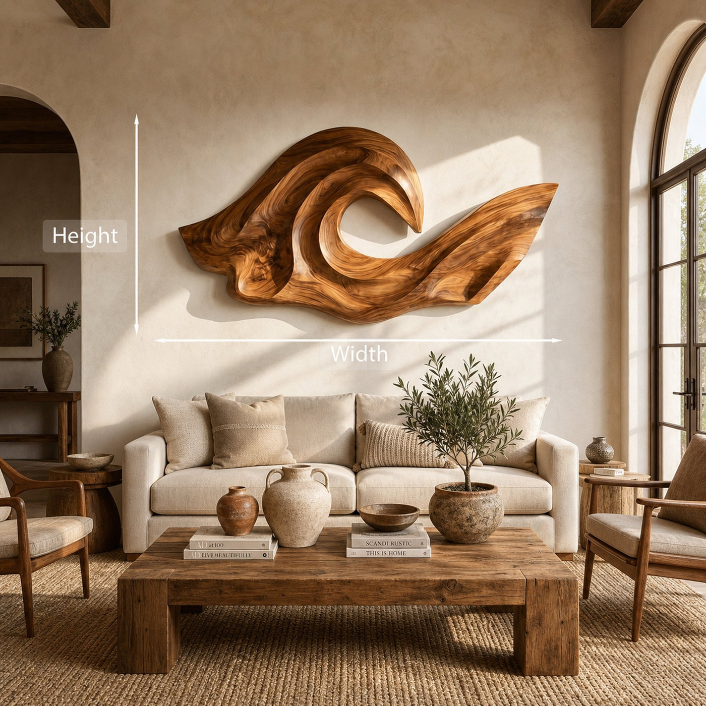 Ocean Wave Inspired Wood Wall Art For Living Room Decor - product view 8