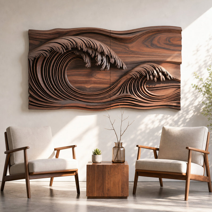 Ocean Wave Wall Sculpture For Bedroom