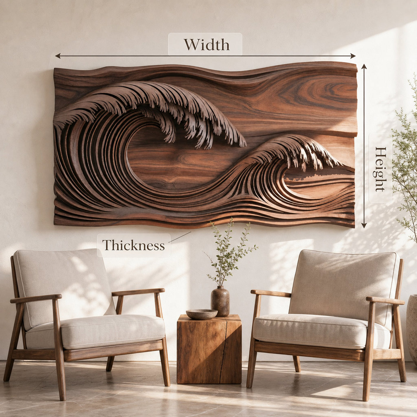 Ocean Wave Wall Sculpture For Bedroom - product view 8