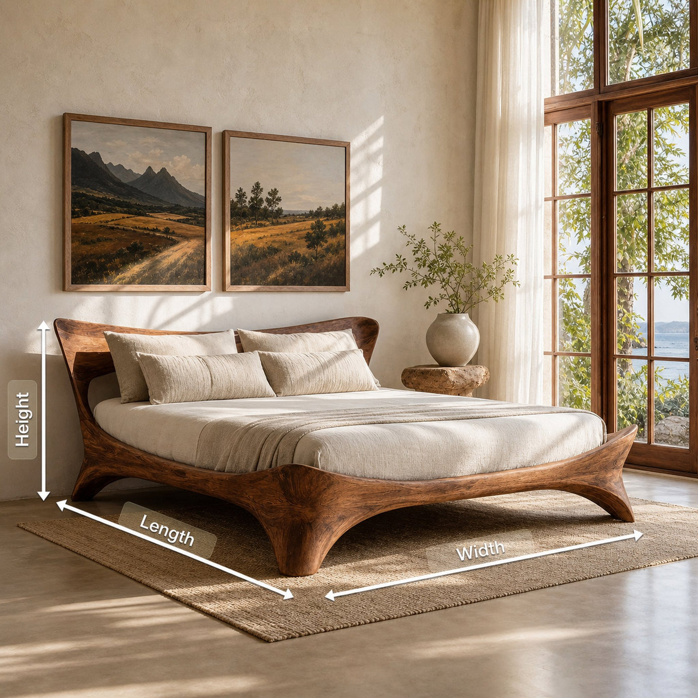 Organic Bed Frame For Bedroom Design - product view 8