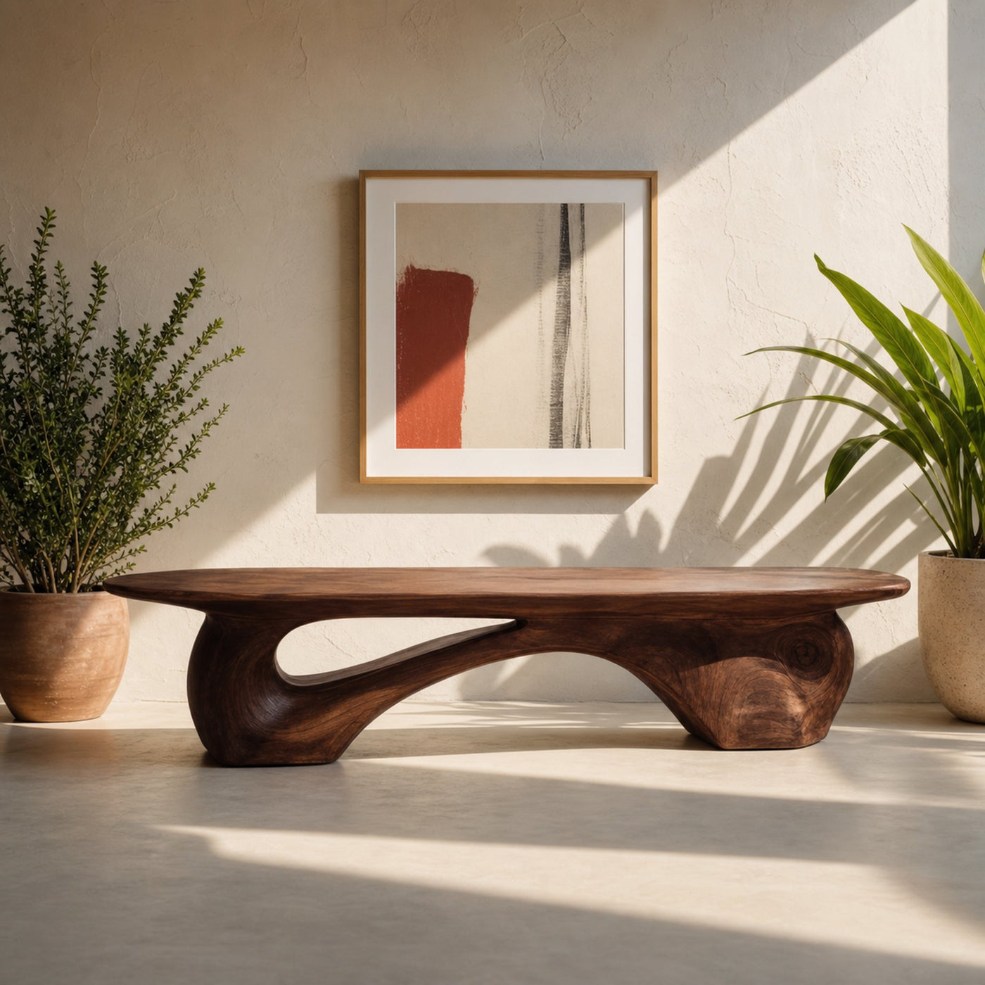 Organic Bench With Carved Design For Living Room - product view 7