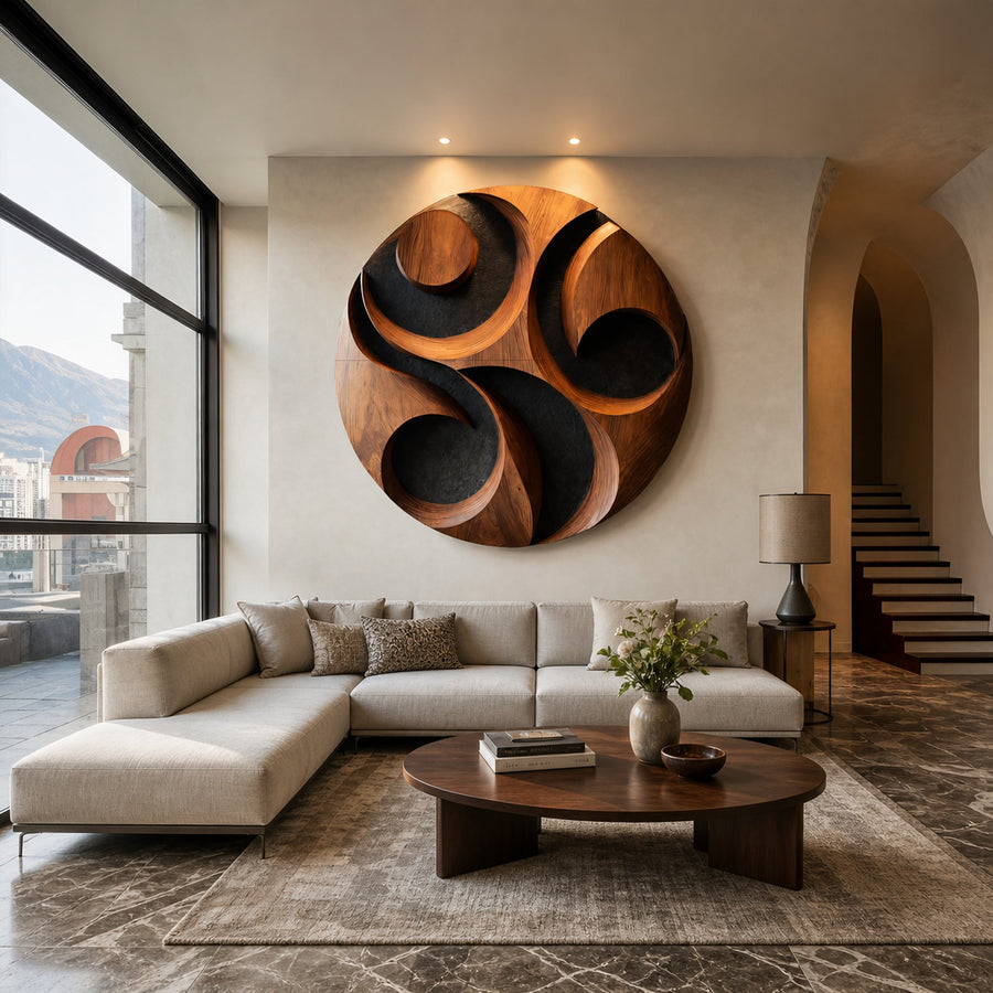 Organic Carved Wall Art For Luxury Living Spaces