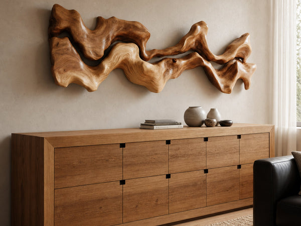 Organic Carved Wall Art Sculpture For Living Room