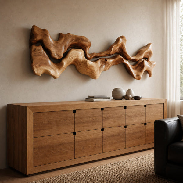 Organic Carved Wall Art Sculpture For Living Room