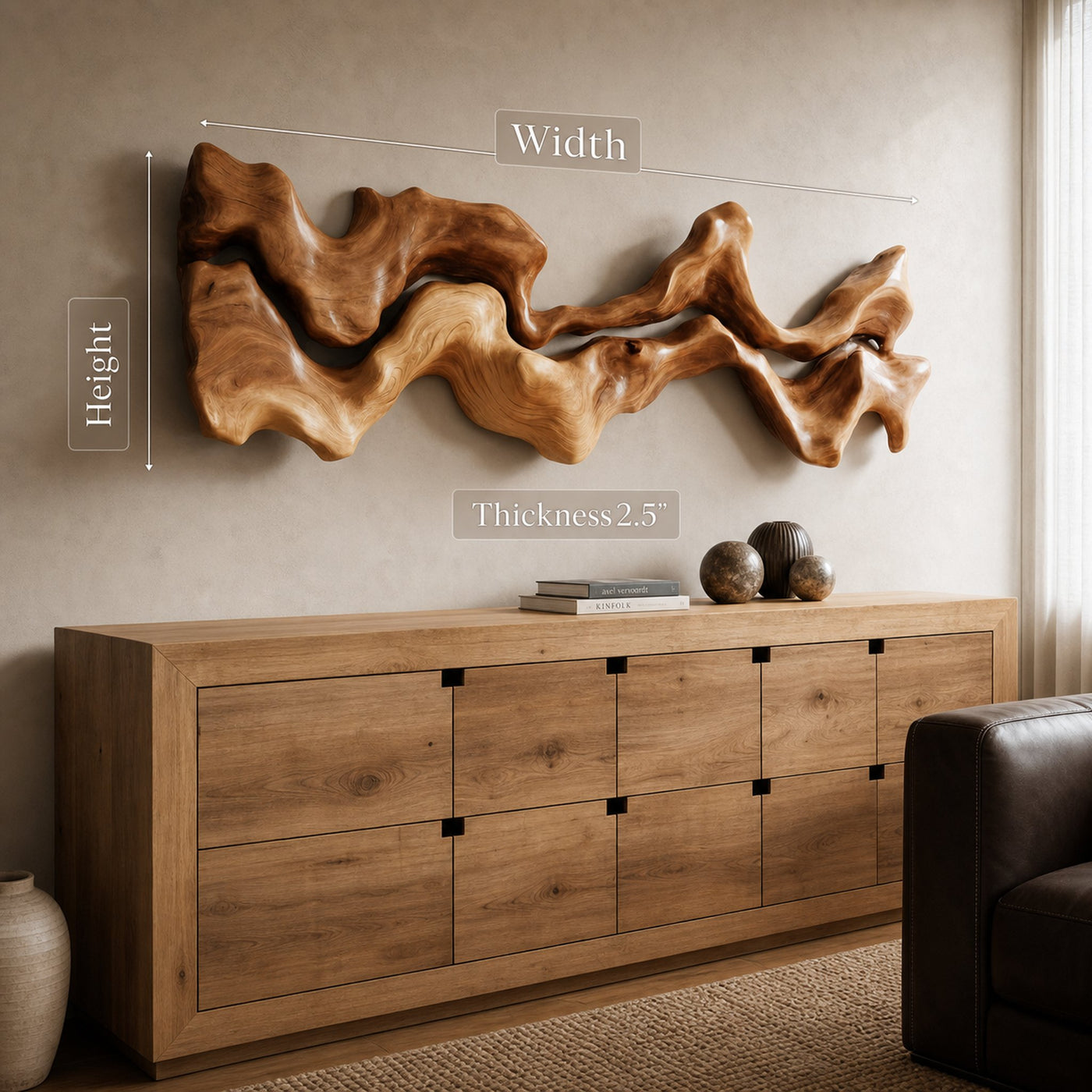Organic Carved Wall Art Sculpture For Living Room - product view 7