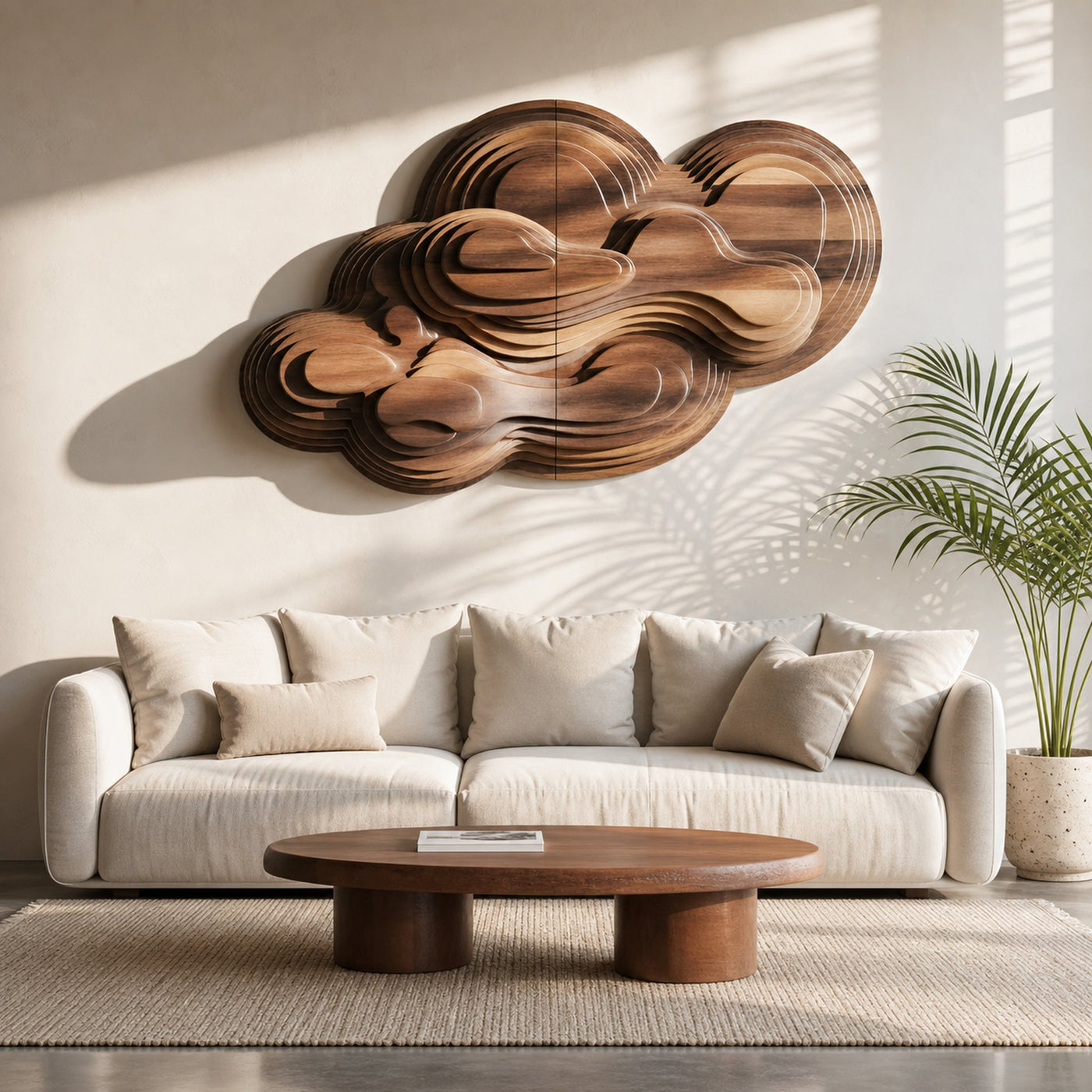 Organic Cloud Wall Sculpture With Layered Design For Bedroom - product view 6