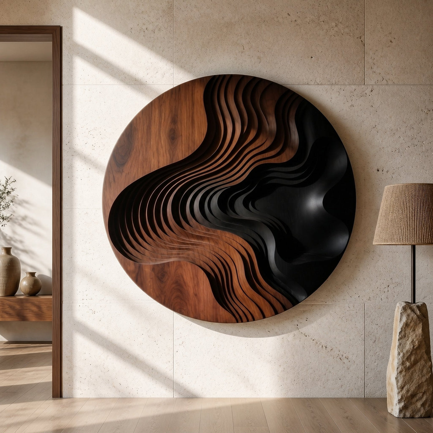 Organic Contour Wall Art For Lounge Interior