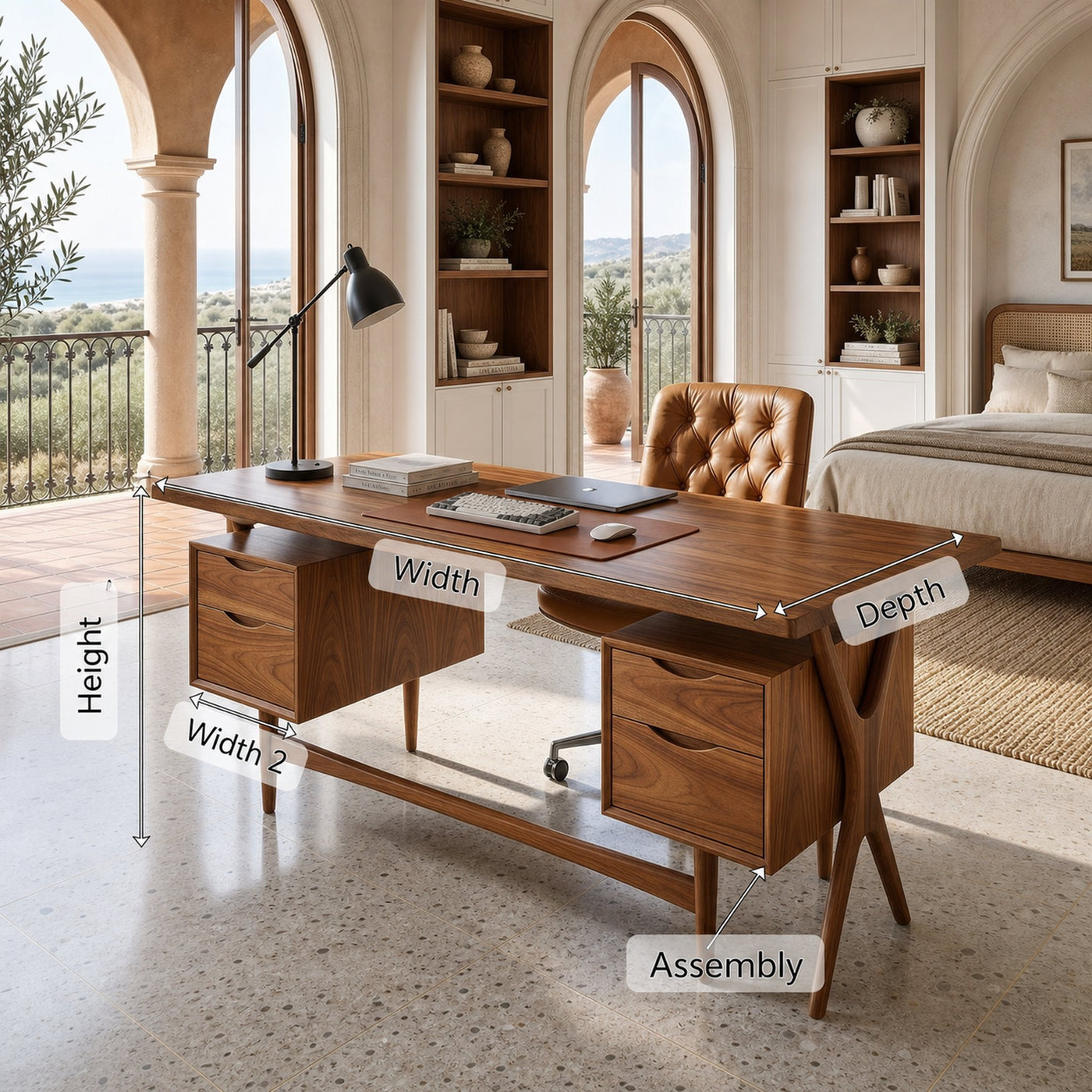 Organic Corner Executive Desk Home Office - product view 8