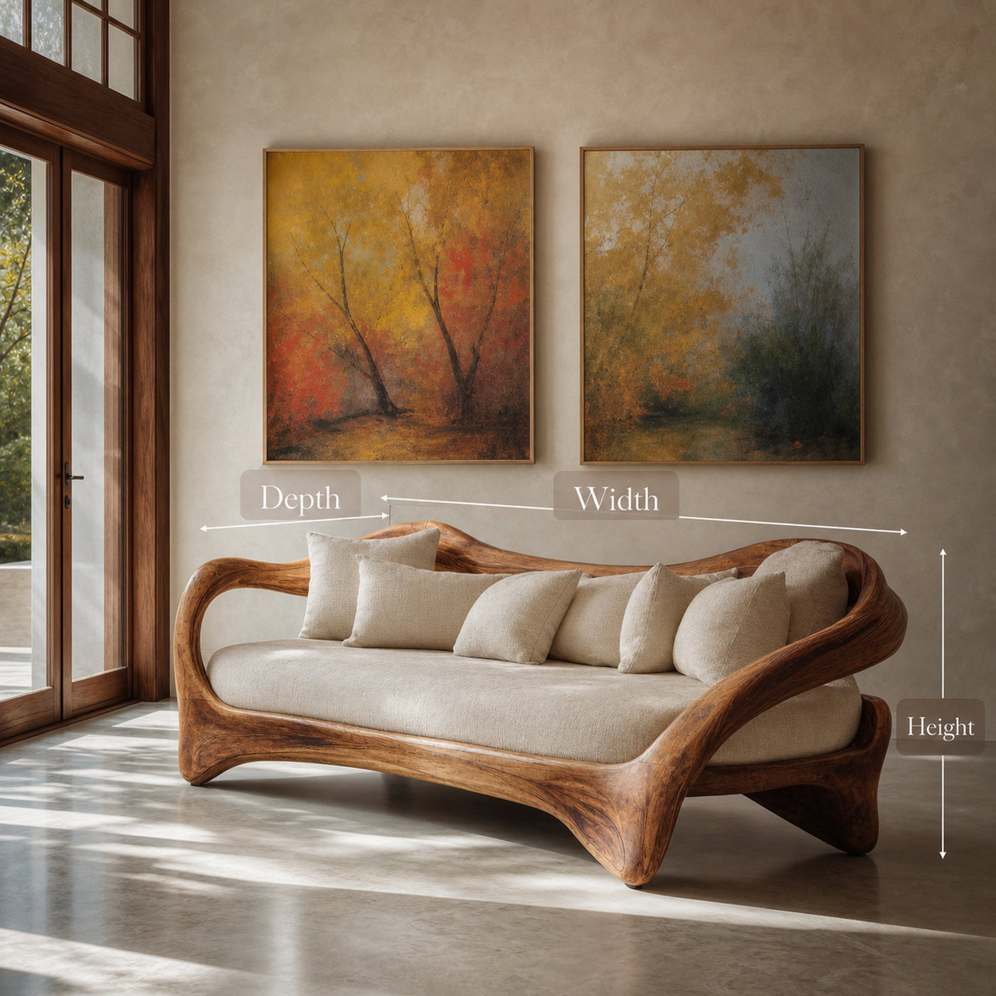 Organic Curved Sofa For Living Room Decor - product view 6