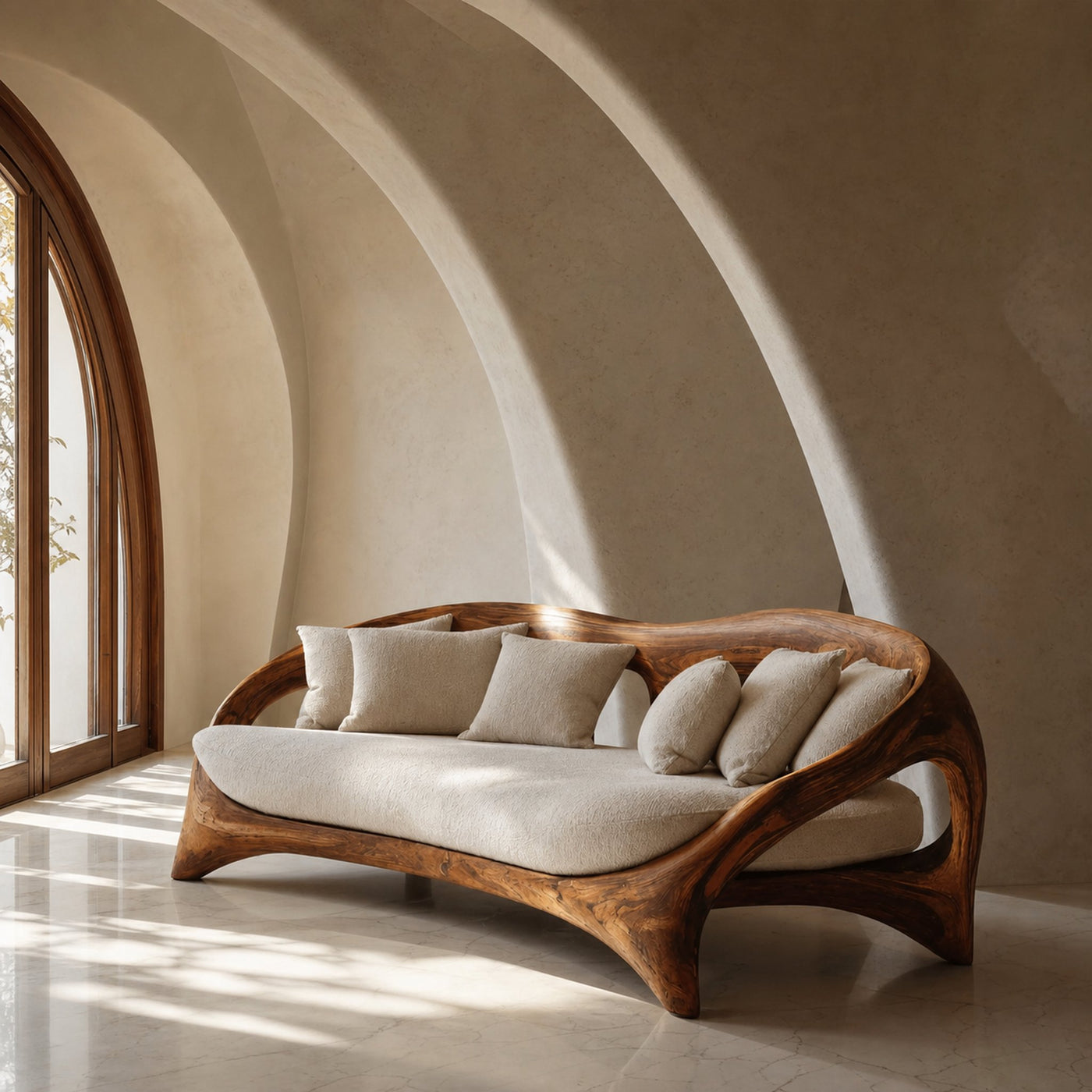 Organic Curved Sofa For Living Room Furniture