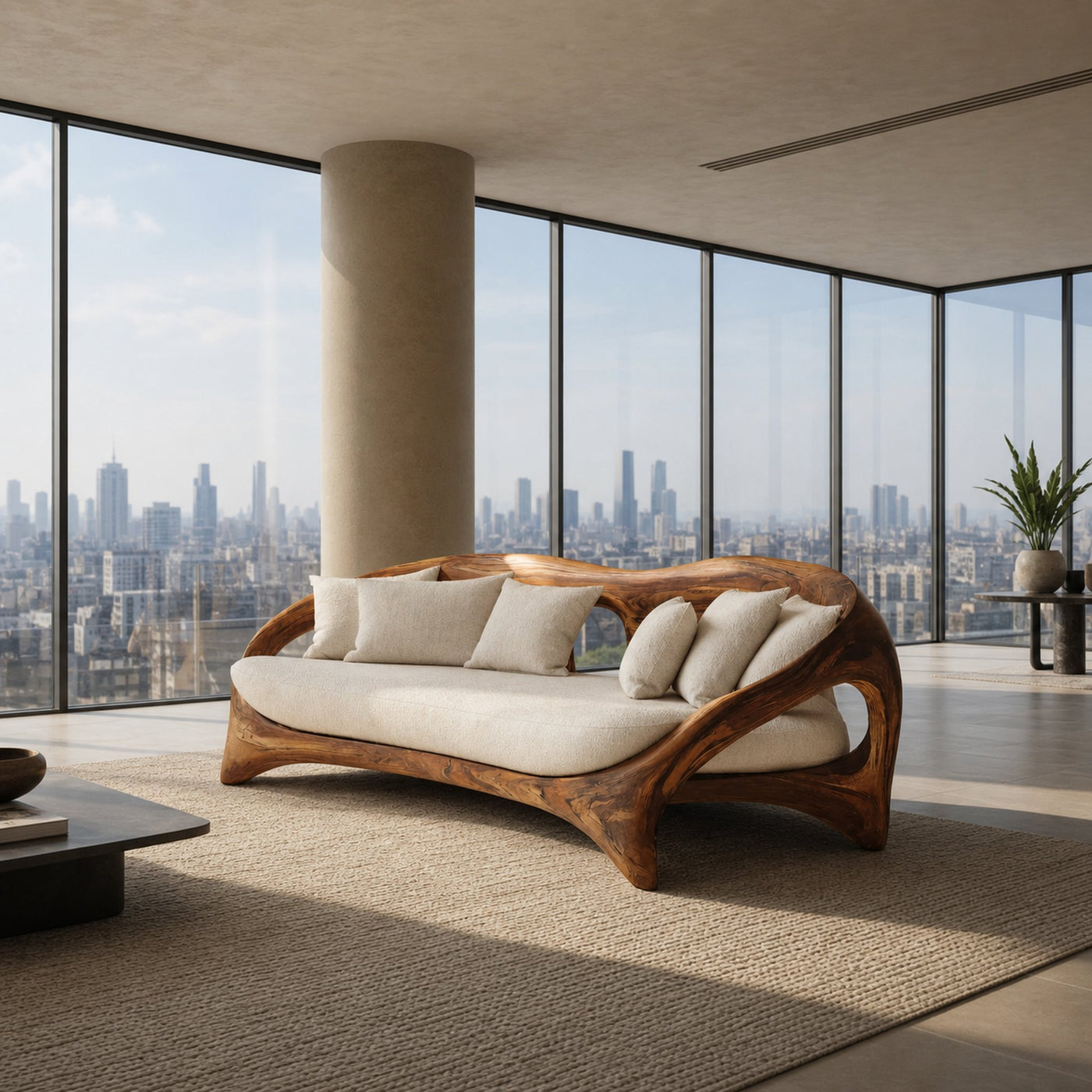 Organic Curved Sofa For Living Room Furniture - product view 6