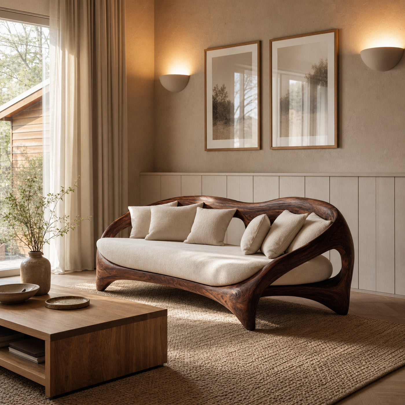Organic Curved Sofa For Living Room Furniture - product view 7