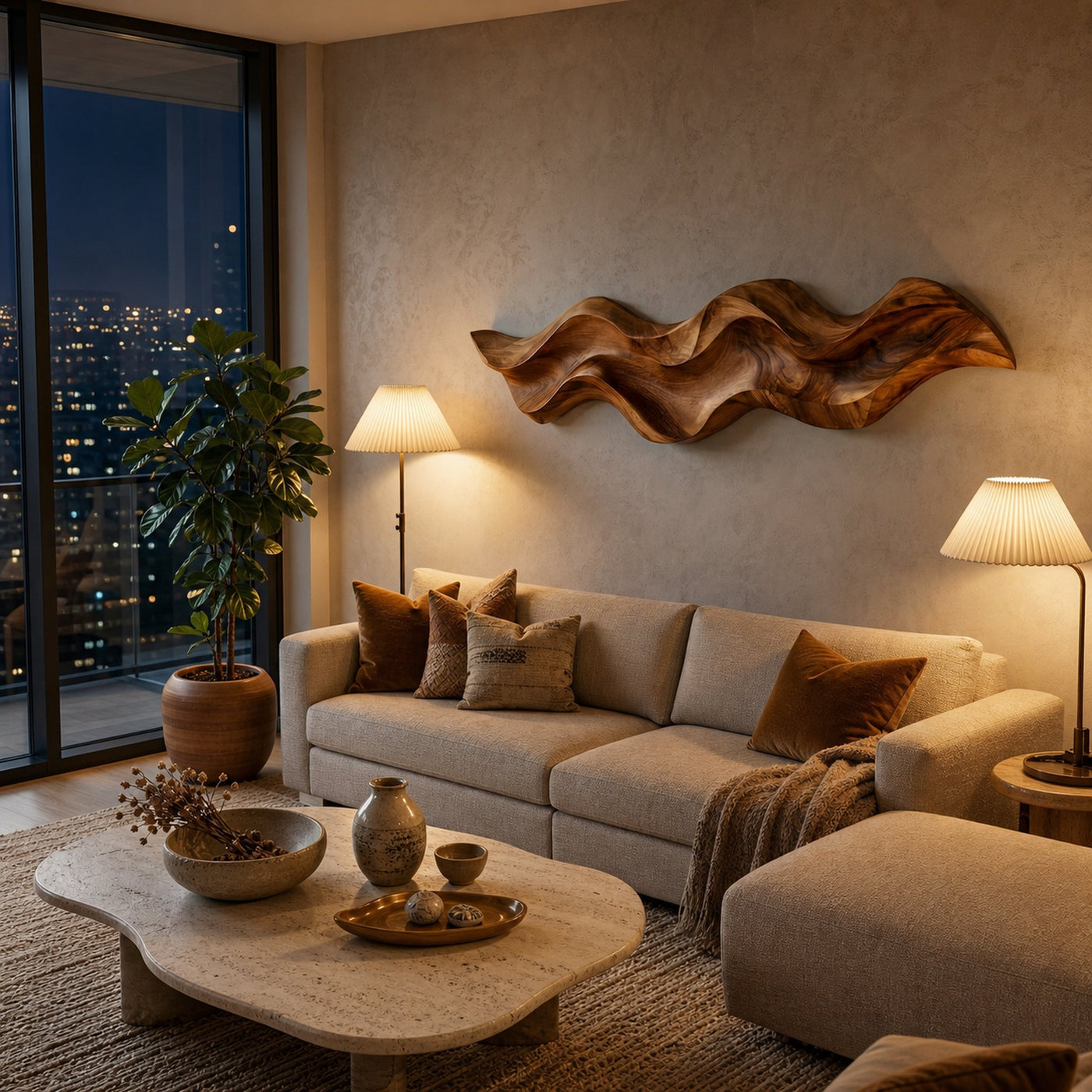 Organic Curved Wood Wall Art For Contemporary Home Decor - product view 6